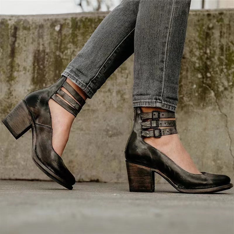Timeless Vintage Leather Pumps