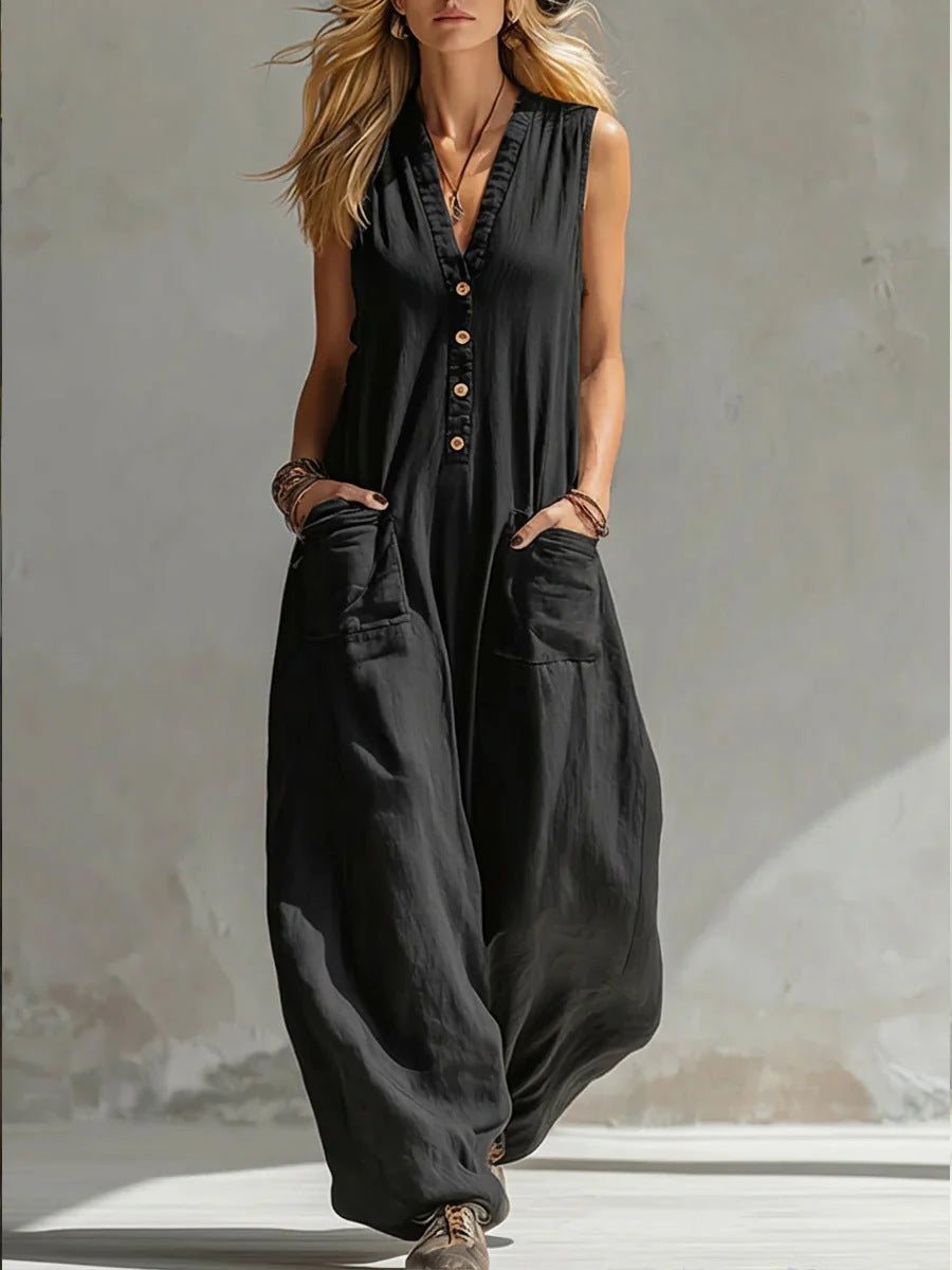 Farella - Loose Fit Wide Leg Jumpsuit