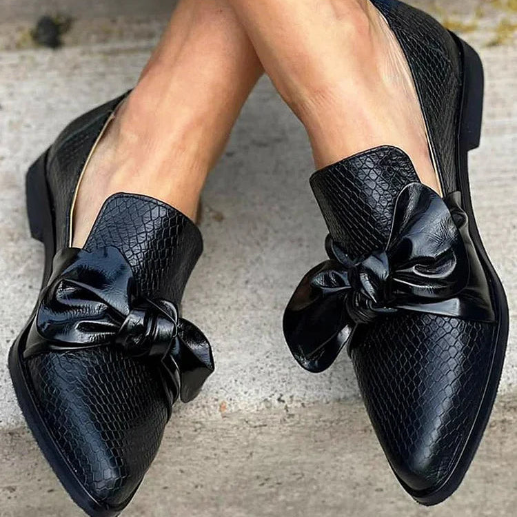 MOCASSIN NOIR AVEC NŒUD BRILLANT