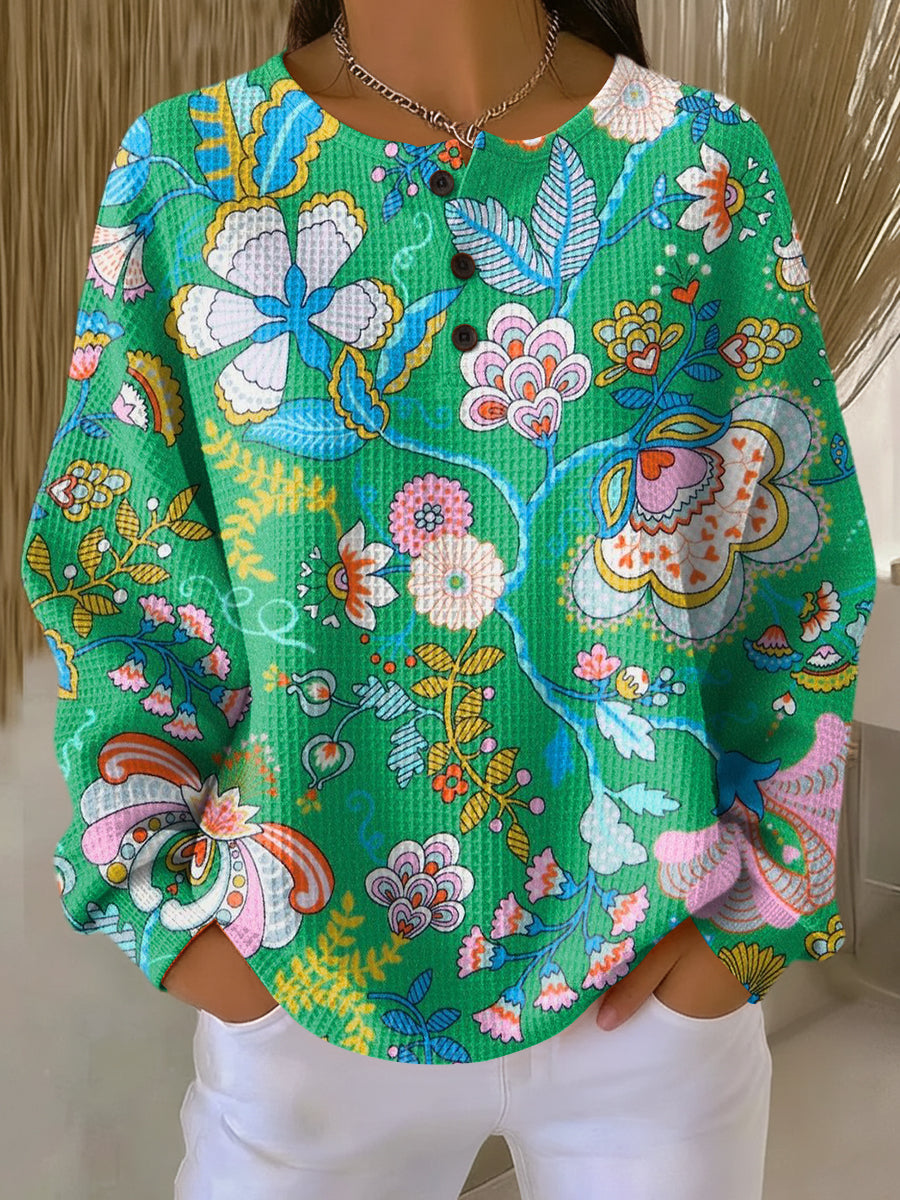 Elina | Pull à imprimé floral ethnique coloré