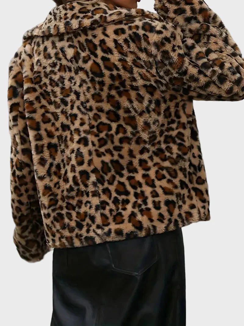 Nyla | Chaqueta con cuello y estampado de leopardo