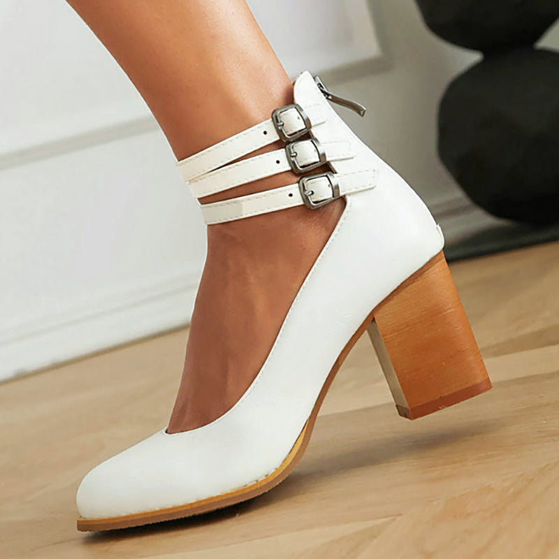 Narella™ | Sandalias elegantes de tacón medio y punta cuadrada