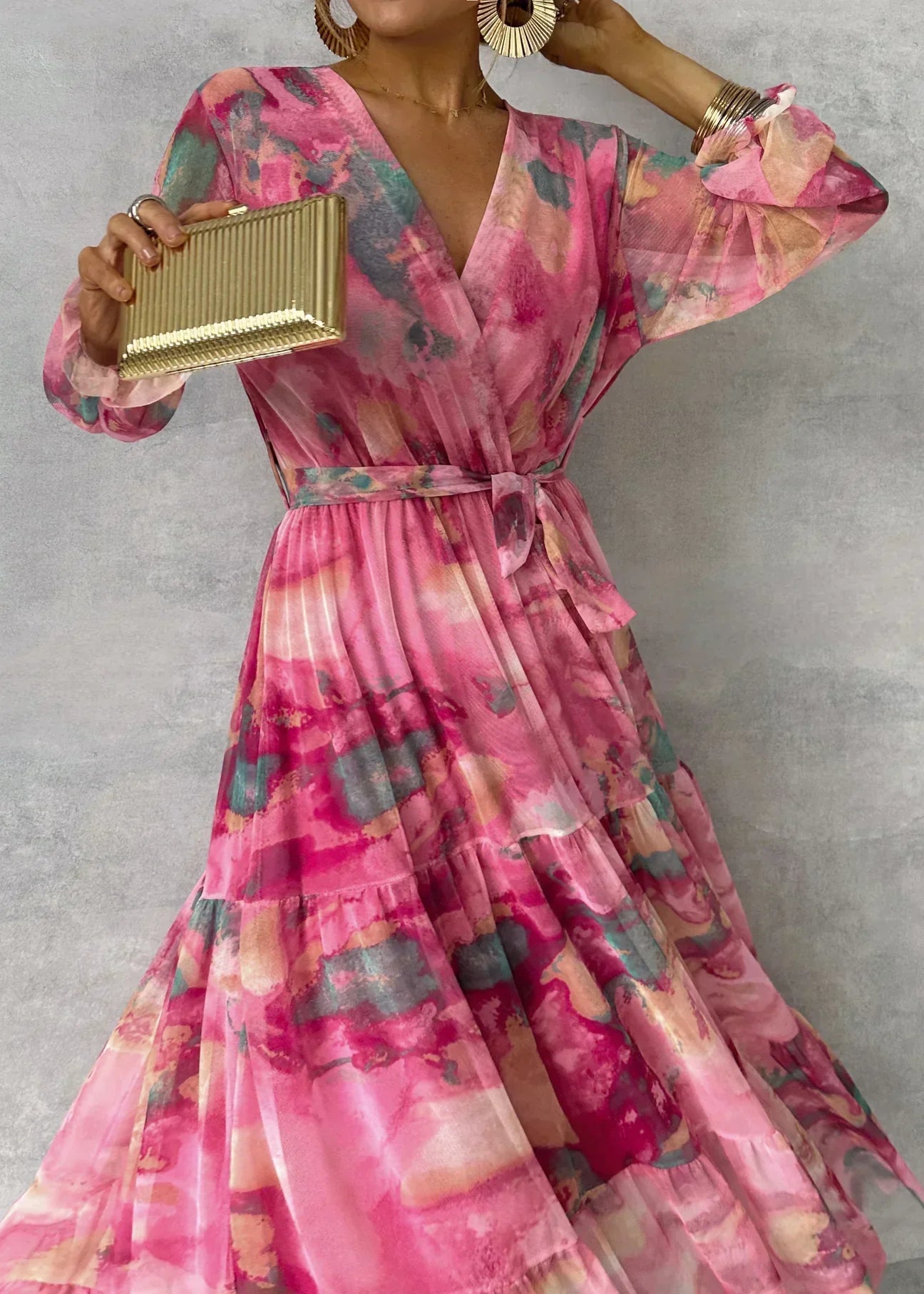 Mollie | Vestido maxi cruzado floral