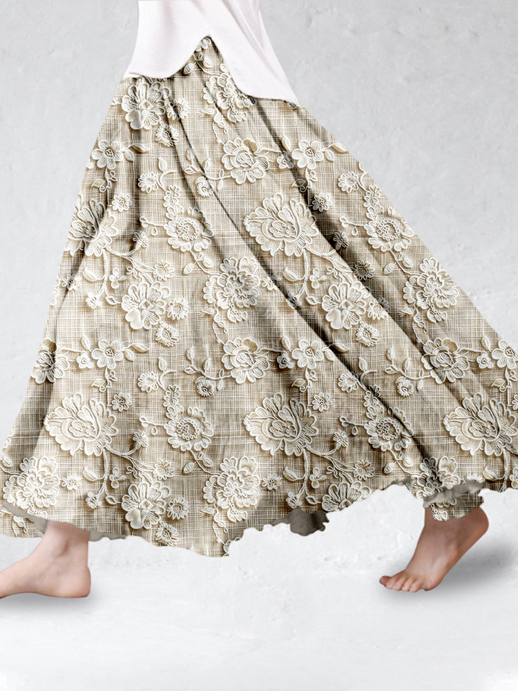 Ava™ - Falda con estampado de encaje en forma de pétalos