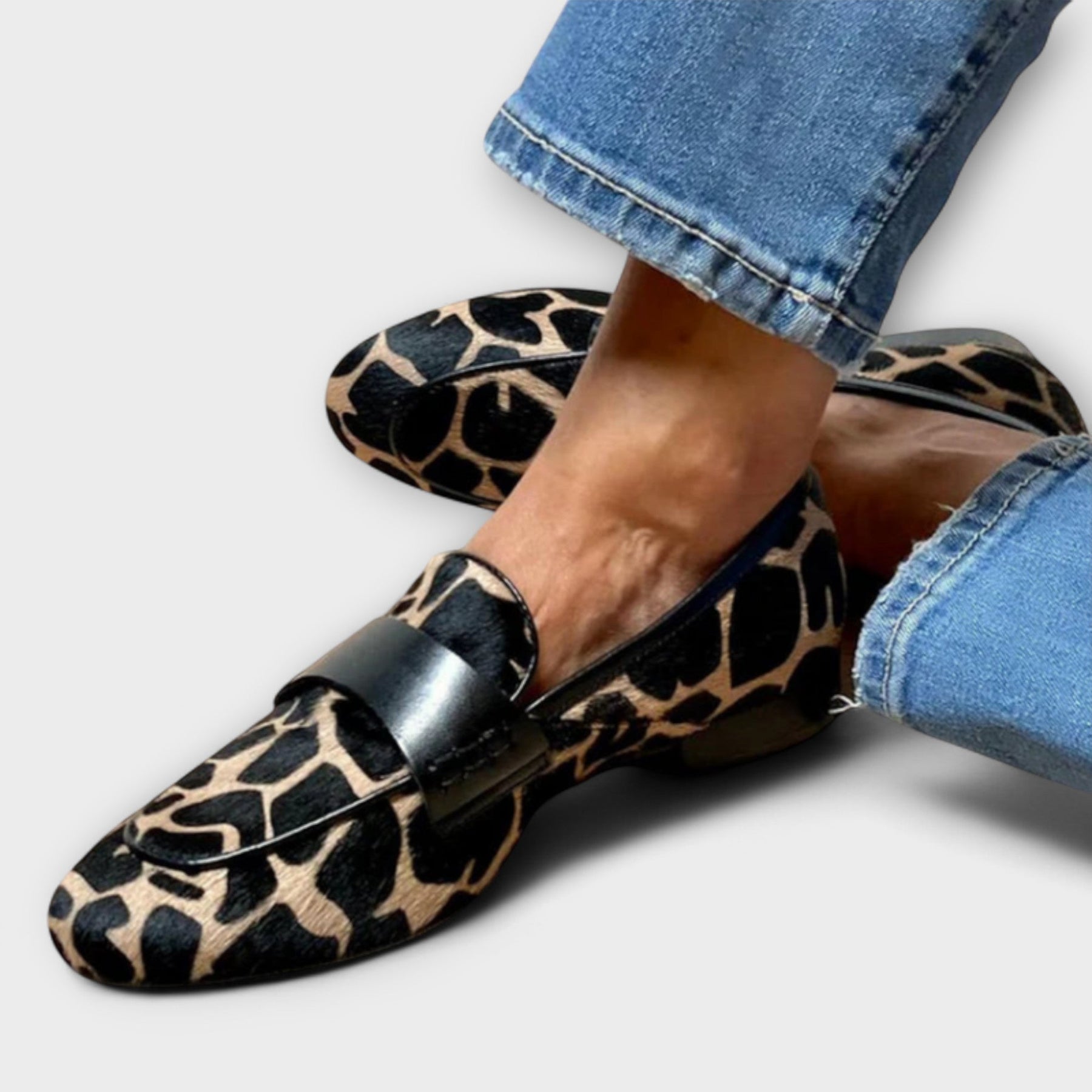 Erewyn | Mocassins en daim imprimé léopard