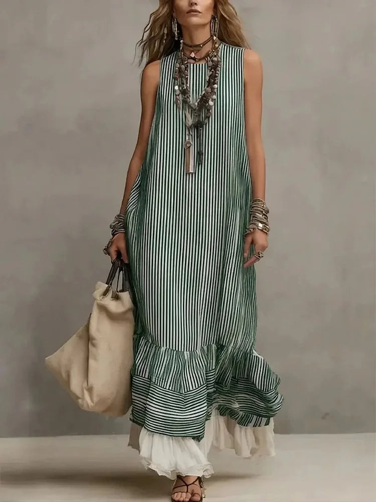 Women's Striped Lace Dress