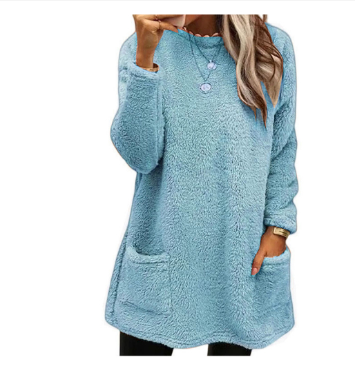 Lucy - Fleece Pullover Long Sweater