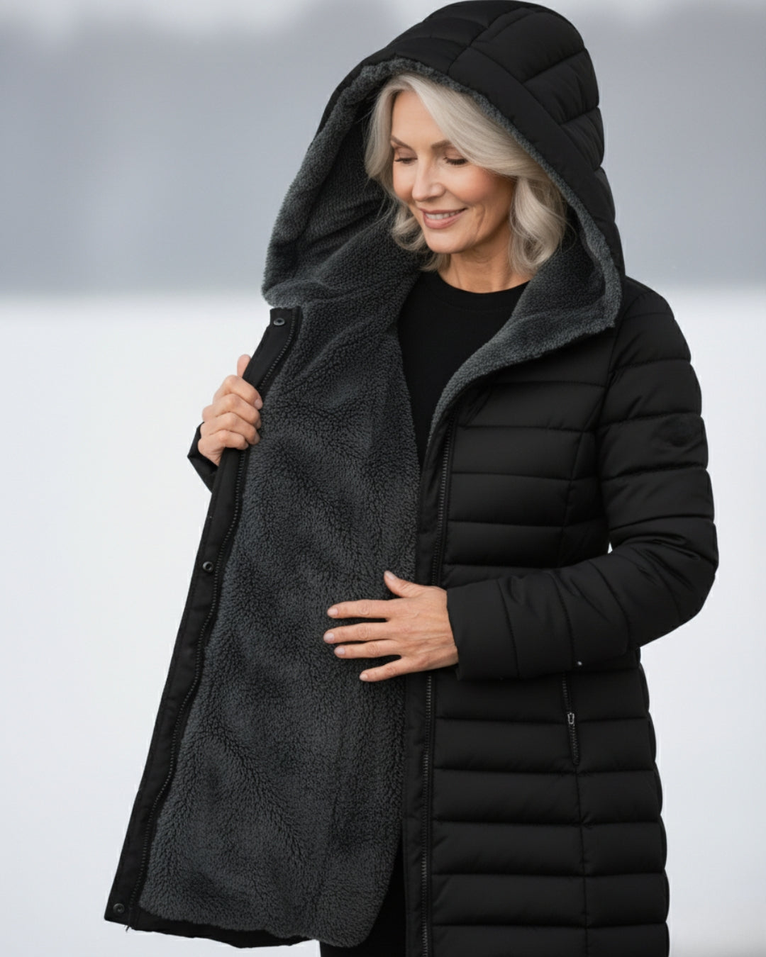 Lianda™ – Warm Fleece-Lined Puffer Coat with Flattering A-Line Fit