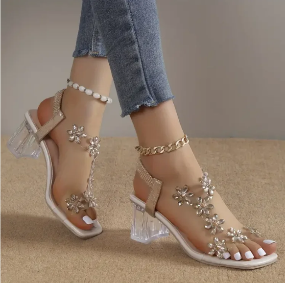 ISLA - Talon fleur et strass