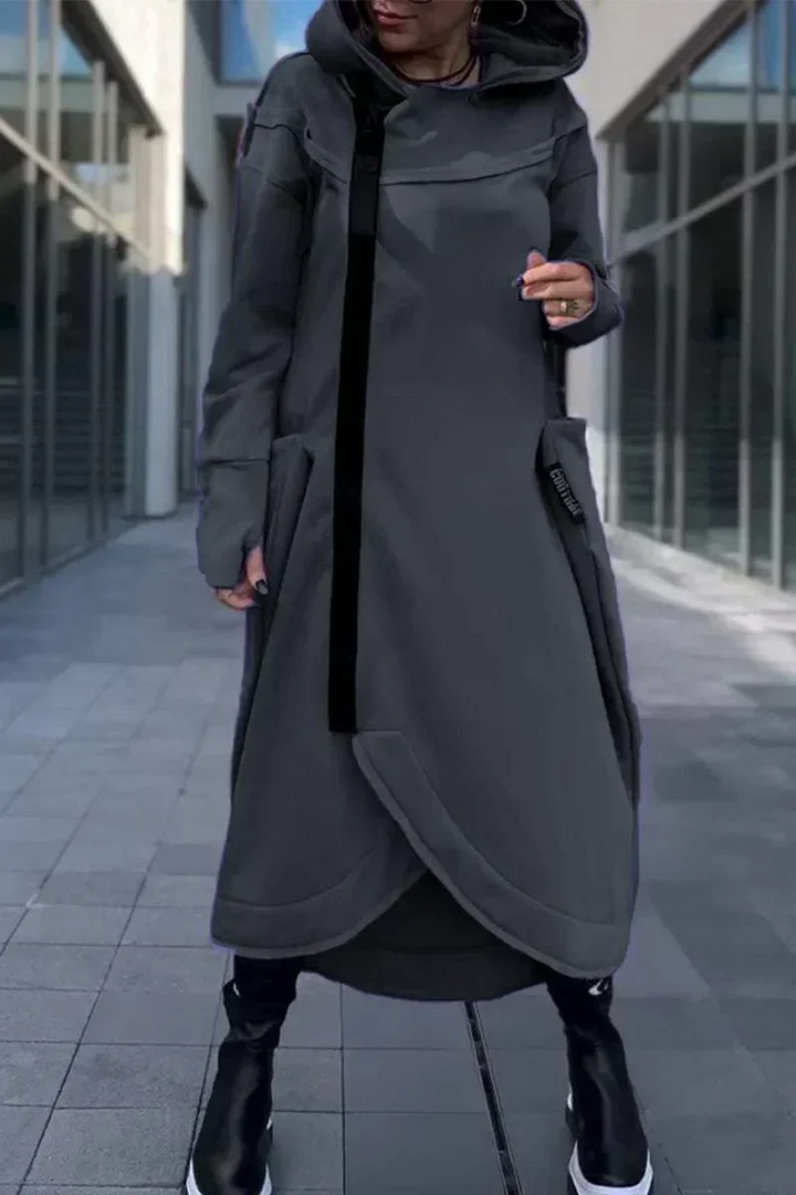 Rachele | Lightweight Long Zip-up Hoodie Dress
