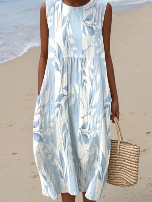 Ivy™ | Midi Dress with Leaf Print