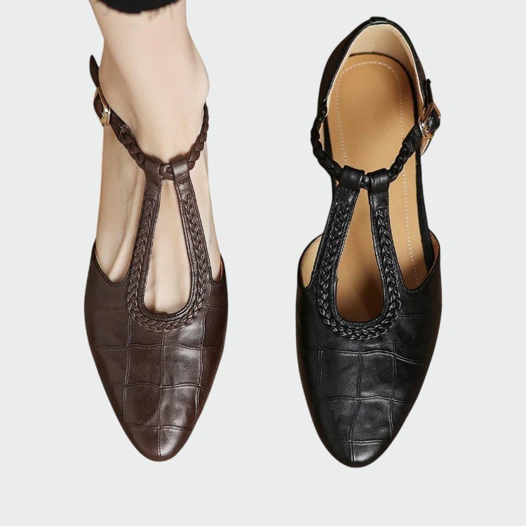 Olivia - Zapatos Mary Jane con punta y tira en T