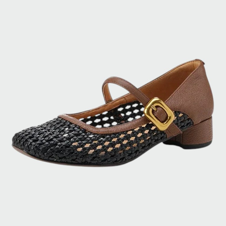 Olivia - Ballerines Tressées à Boucle Mary Jane