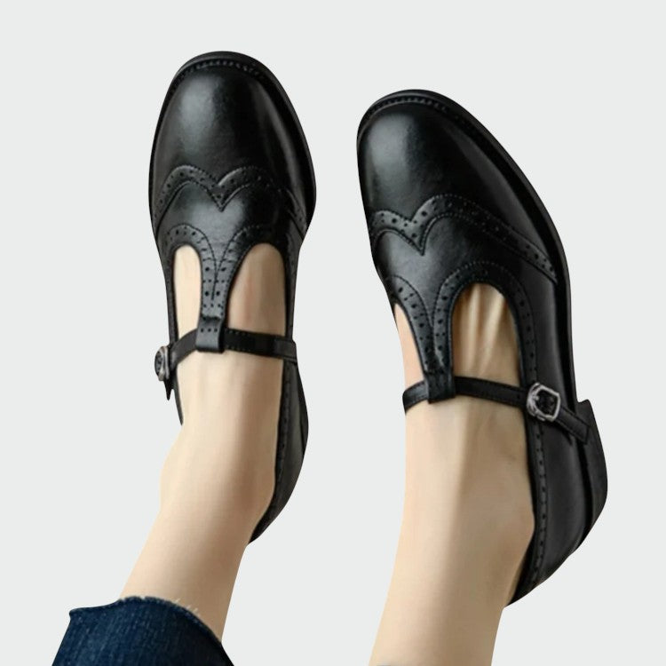 Olivia – Ballerines Mary Jane en cuir élégantes