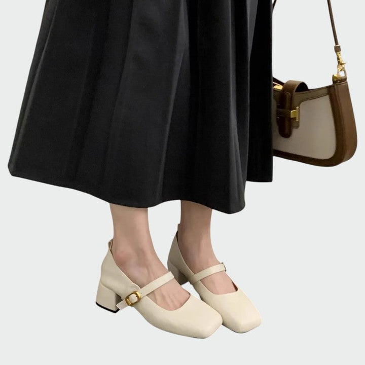 Olivia – Square Tip High Heeled Mary Jane Shoes