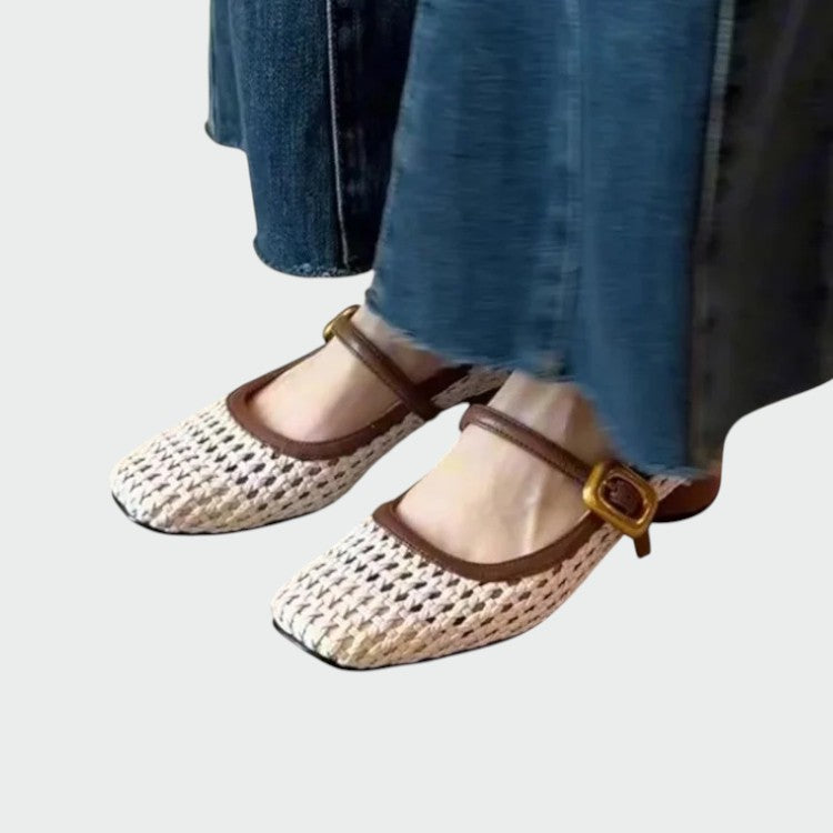 Olivia - Ballerines Tressées à Boucle Mary Jane