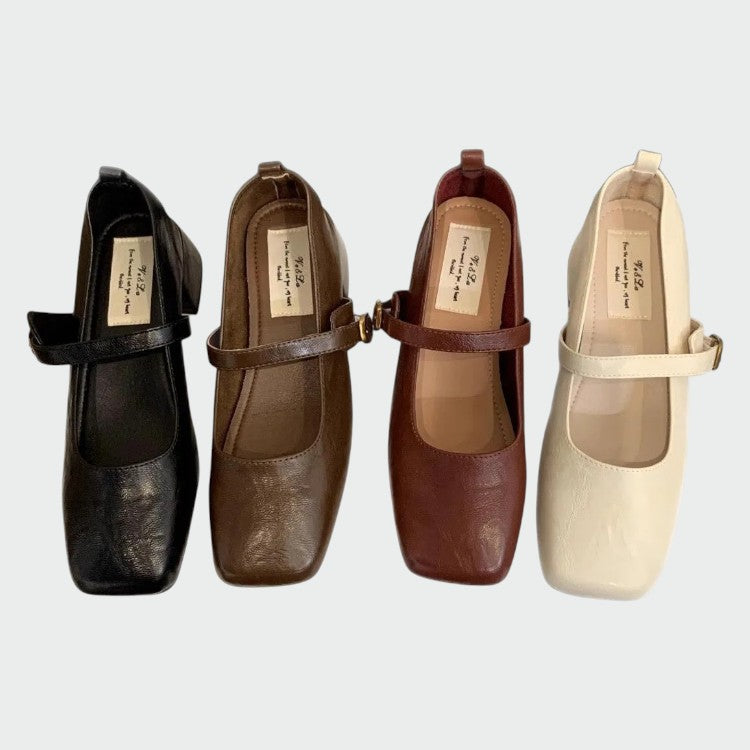 Olivia – Zapatos Mary Jane de punta cuadrada con tacón alto