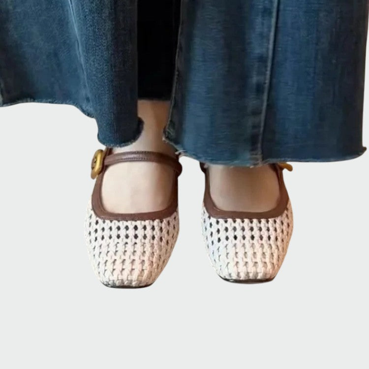 Olivia - Ballerines Tressées à Boucle Mary Jane