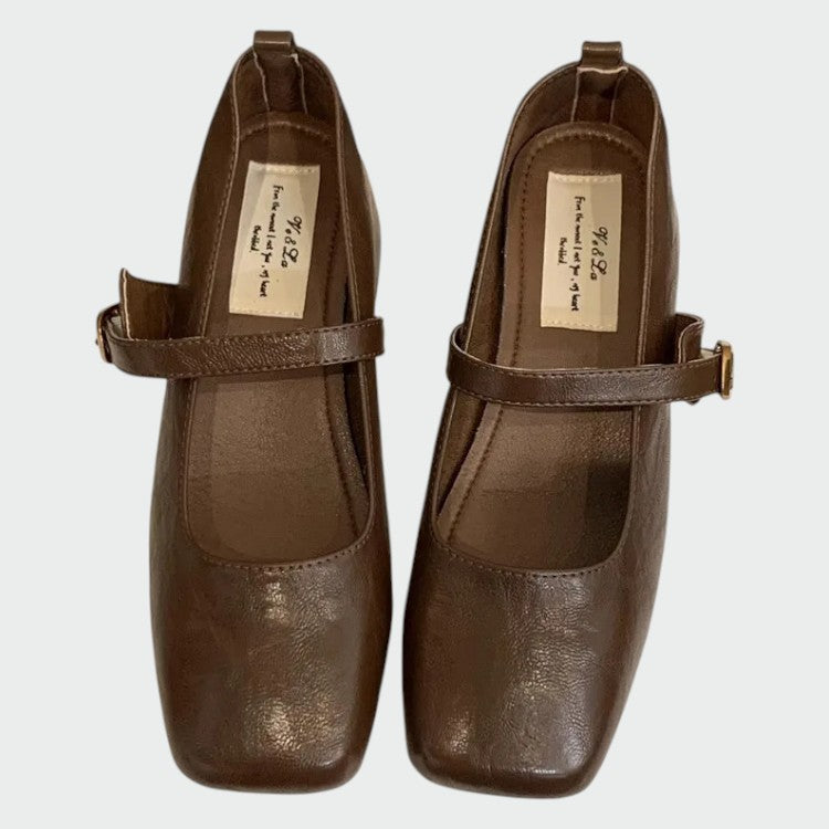Olivia – Zapatos Mary Jane de punta cuadrada con tacón alto