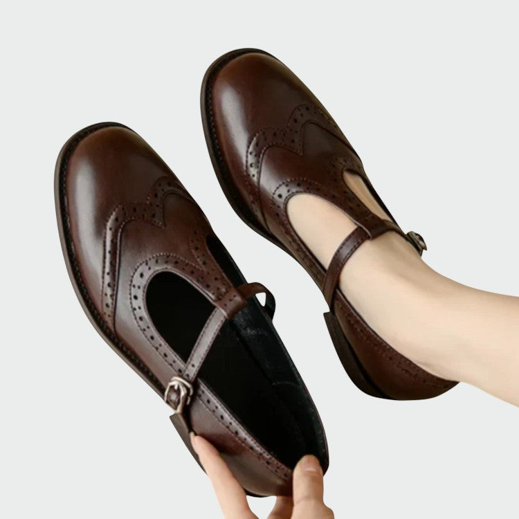 Olivia – Ballerines Mary Jane en cuir élégantes