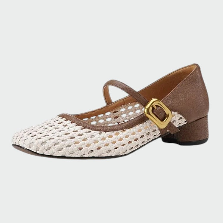 Olivia - Ballerines Tressées à Boucle Mary Jane