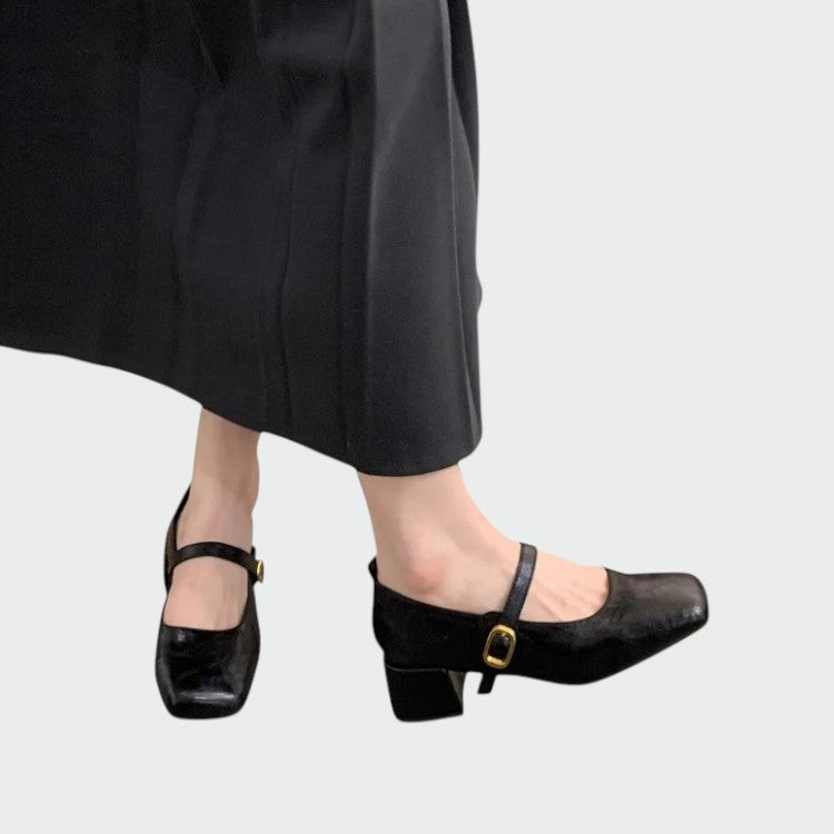 Olivia – Zapatos Mary Jane de punta cuadrada con tacón alto