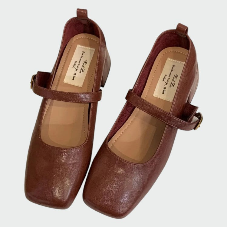 Olivia – Zapatos Mary Jane de punta cuadrada con tacón alto