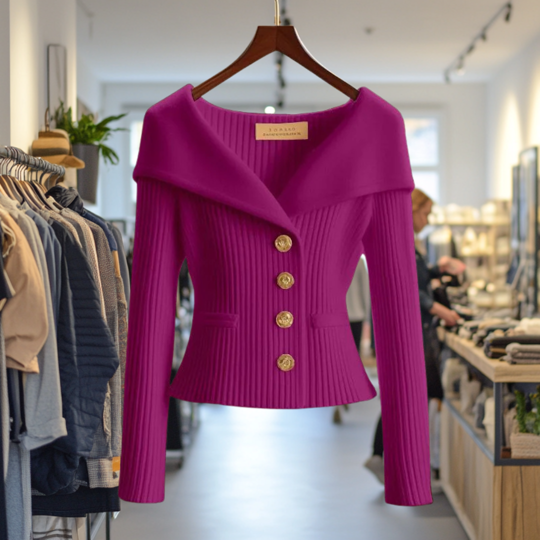 Clara | Veste-Chandail boutonnée audacieuse