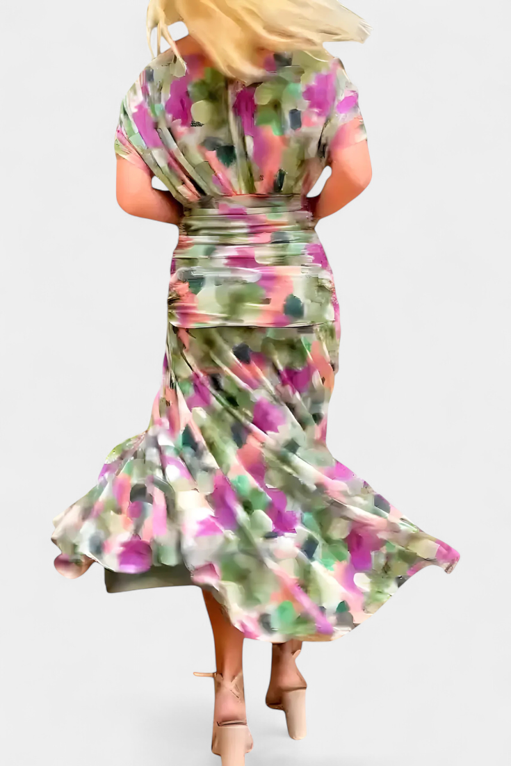 Florendra | Longue robe florale à col en V