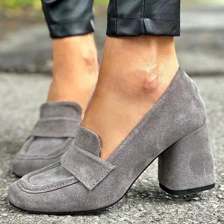 MOCASINES CON TACÓN BLOQUE