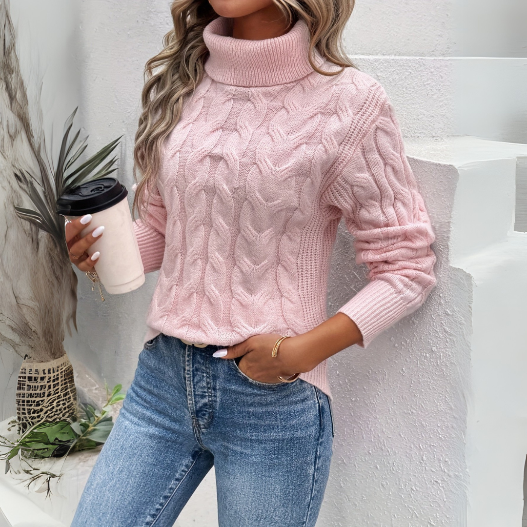 Amelia | Pull élégant en maille à col roulé