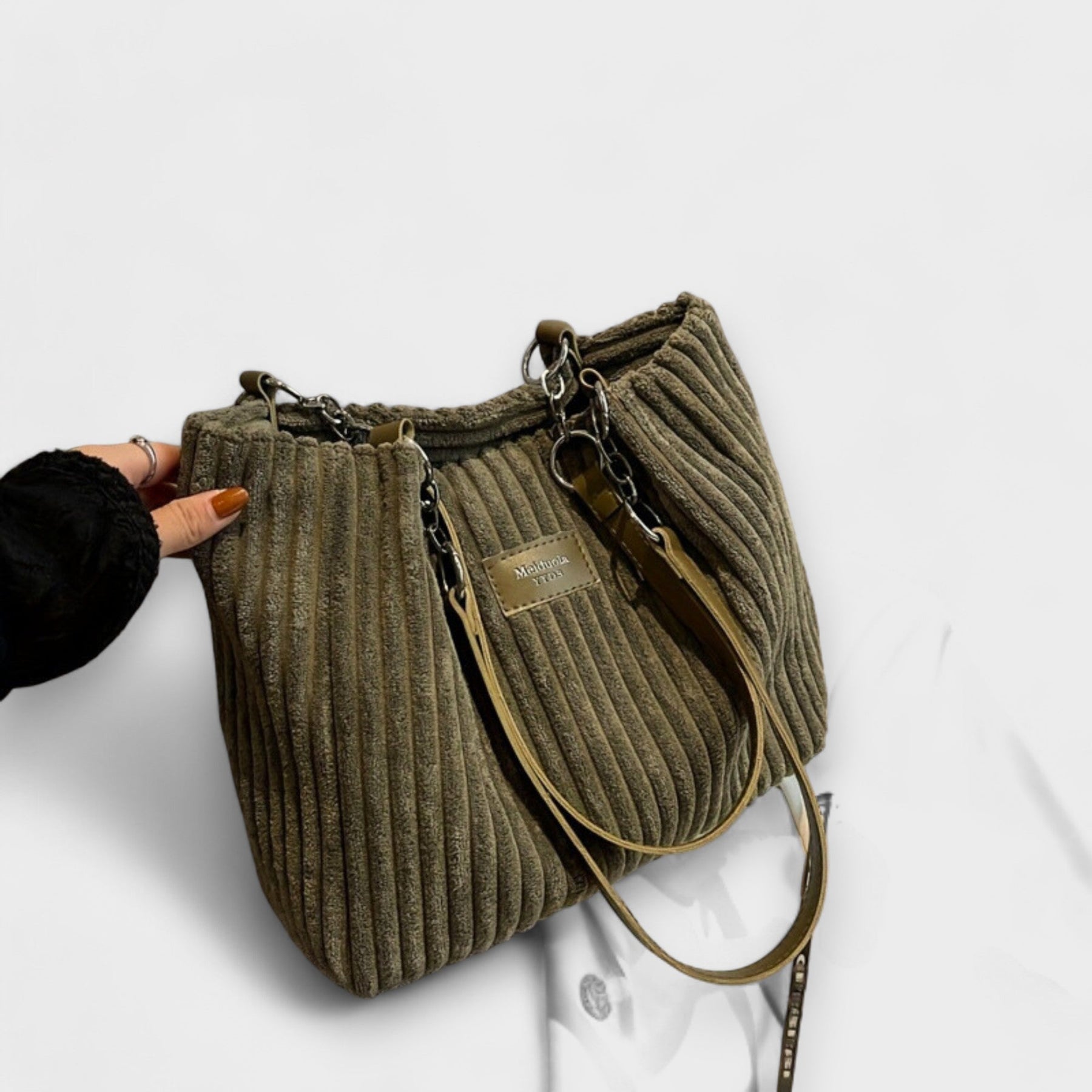 Olivia - Sac porté épaule en velours côtelé souple