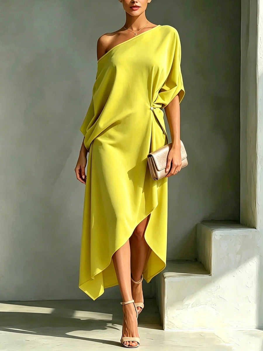 Erica - Fluid One-Shoulder Midi Dress