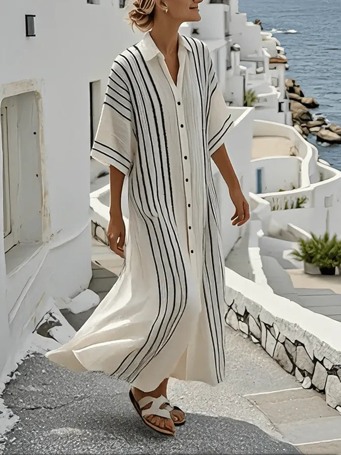 Women's Striped Cardigan Dress