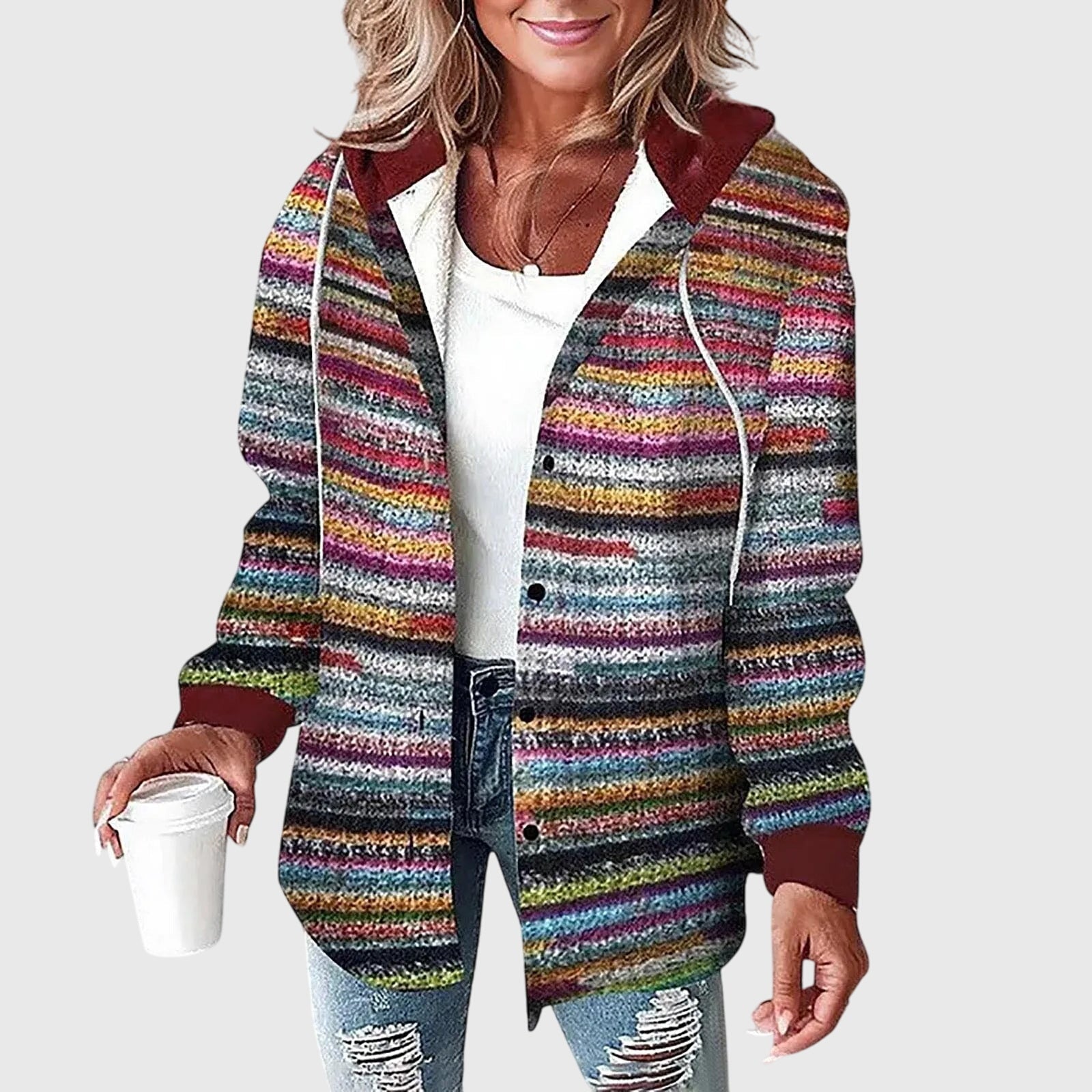 Martina™ | Chaqueta de Mujer con Tapeta de Botones de Malla