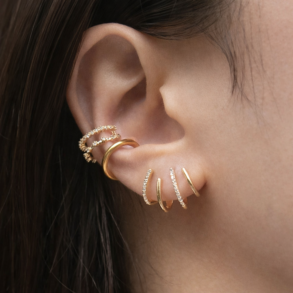 Zabby – spirálové náušnice, typ ear cuff