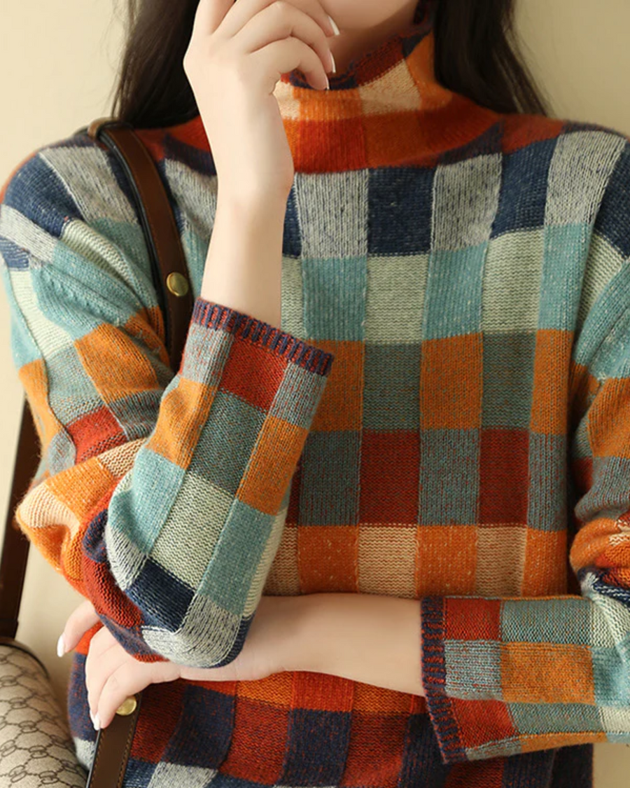 Madi - Kašmírový rolák Luxe Patchwork