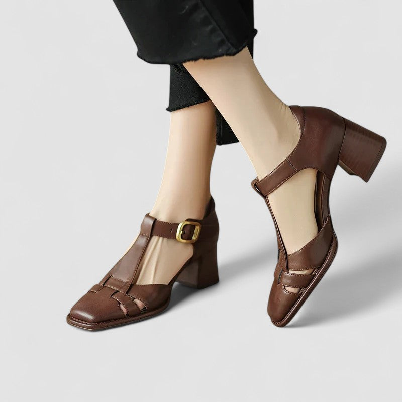 Elyxiana | Tacones Ortopédicos con Tira en T y Bloque