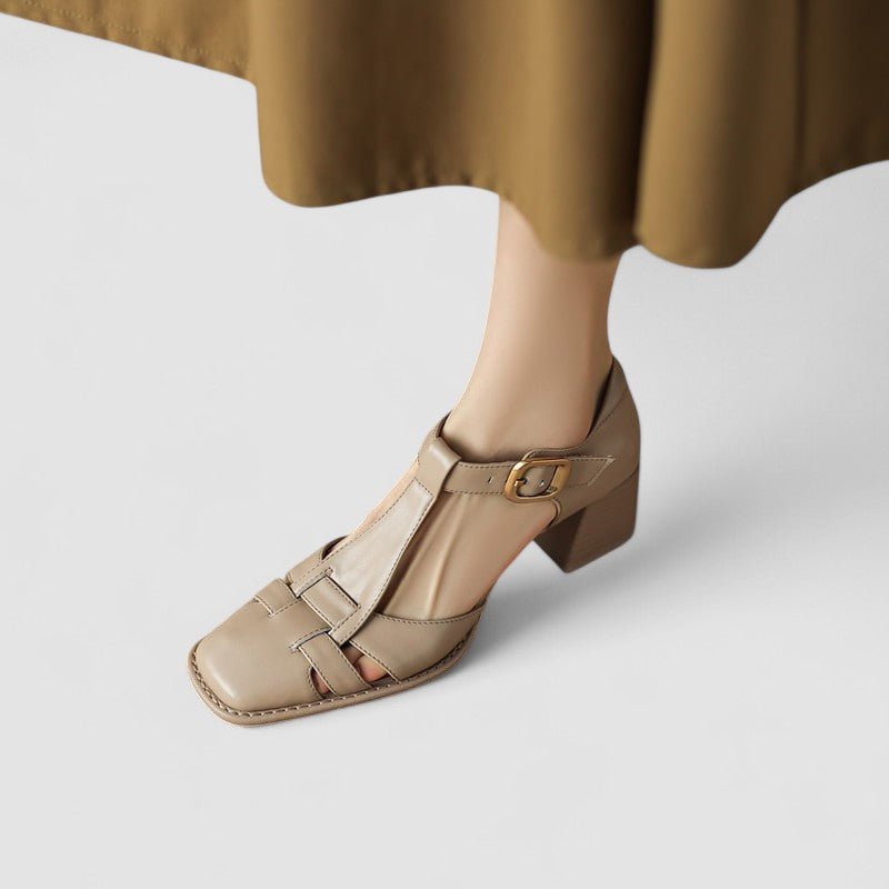 Elyxiana | Tacones Ortopédicos con Tira en T y Bloque