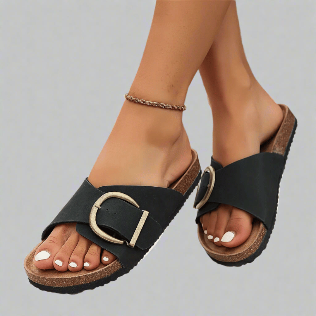 SANDALIAS SLIDE CON HEBILLA