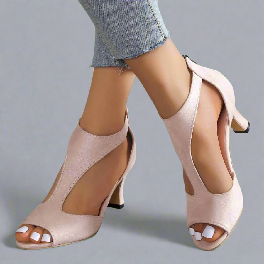TACONES CON ABERTURA Y PUNTA ABIERTA