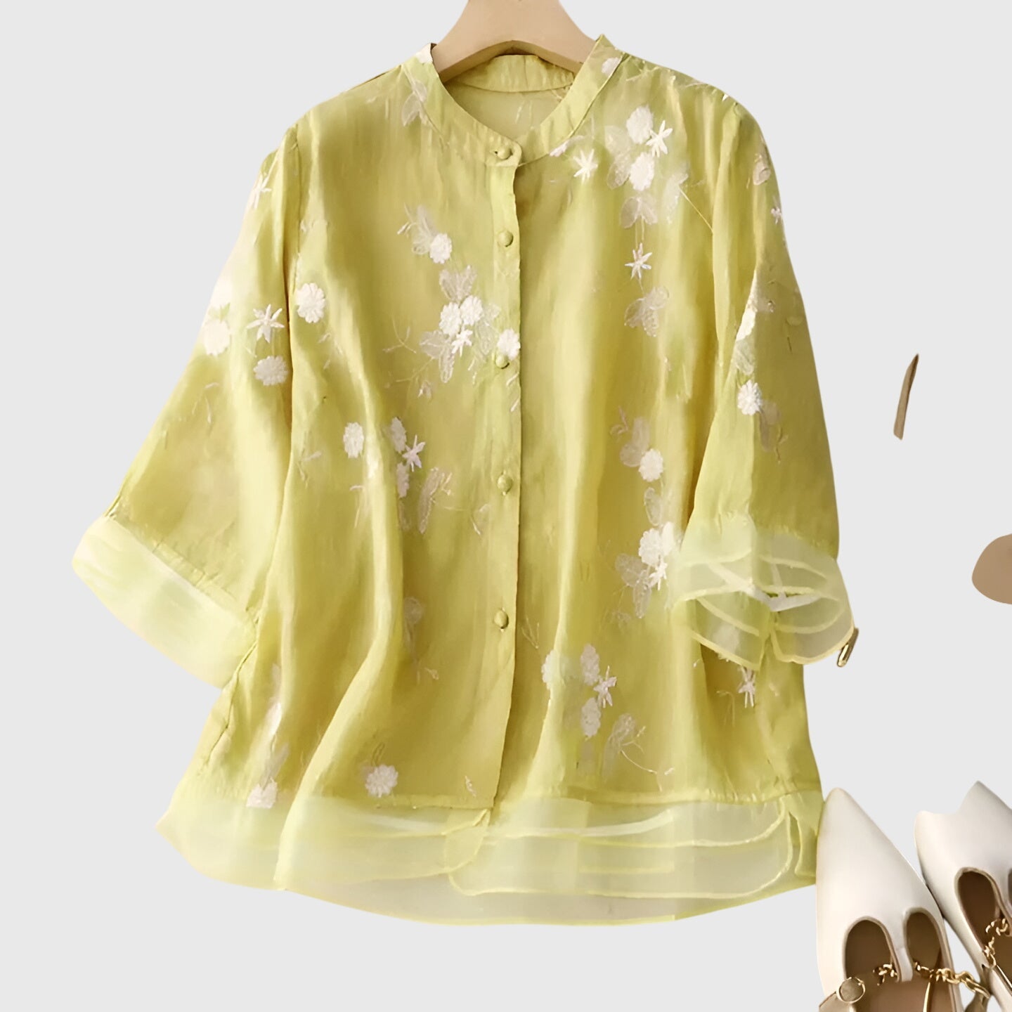 Nellie™ | Elegantní top s vyšívanými květy