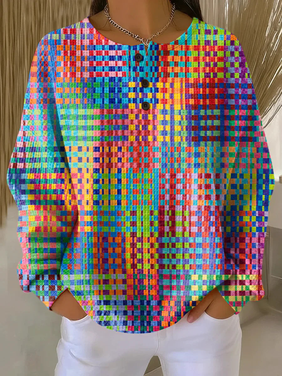 Rosa | Pull en tartan coloré