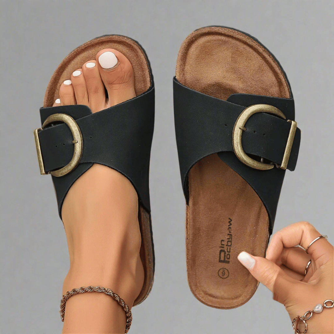 SANDALIAS SLIDE CON HEBILLA
