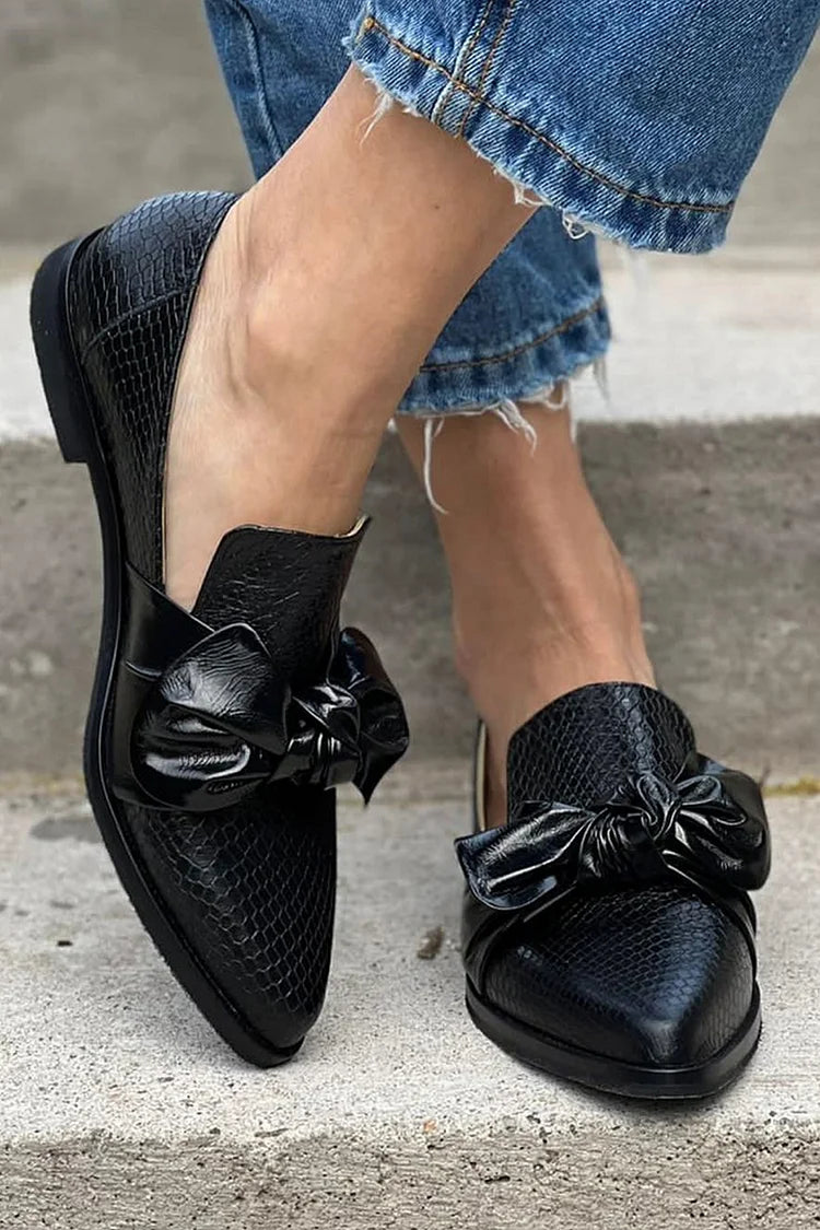 Northline Studio | Mocassin noir avec nœud brillant