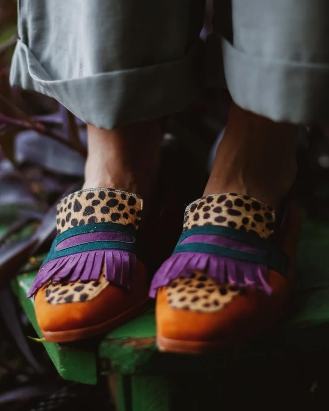 Hallie | Mocassin à franges et imprimé animal