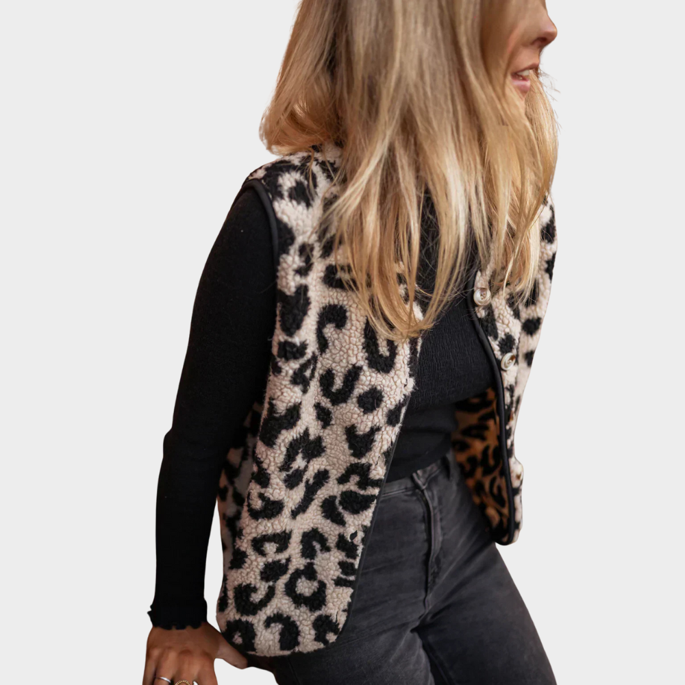 Nova | Chaleco con estampado de leopardo