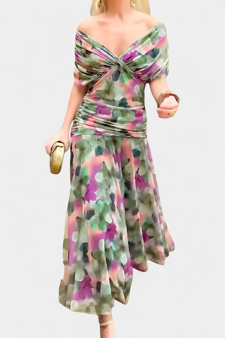 Florendra | Longue robe florale à col en V