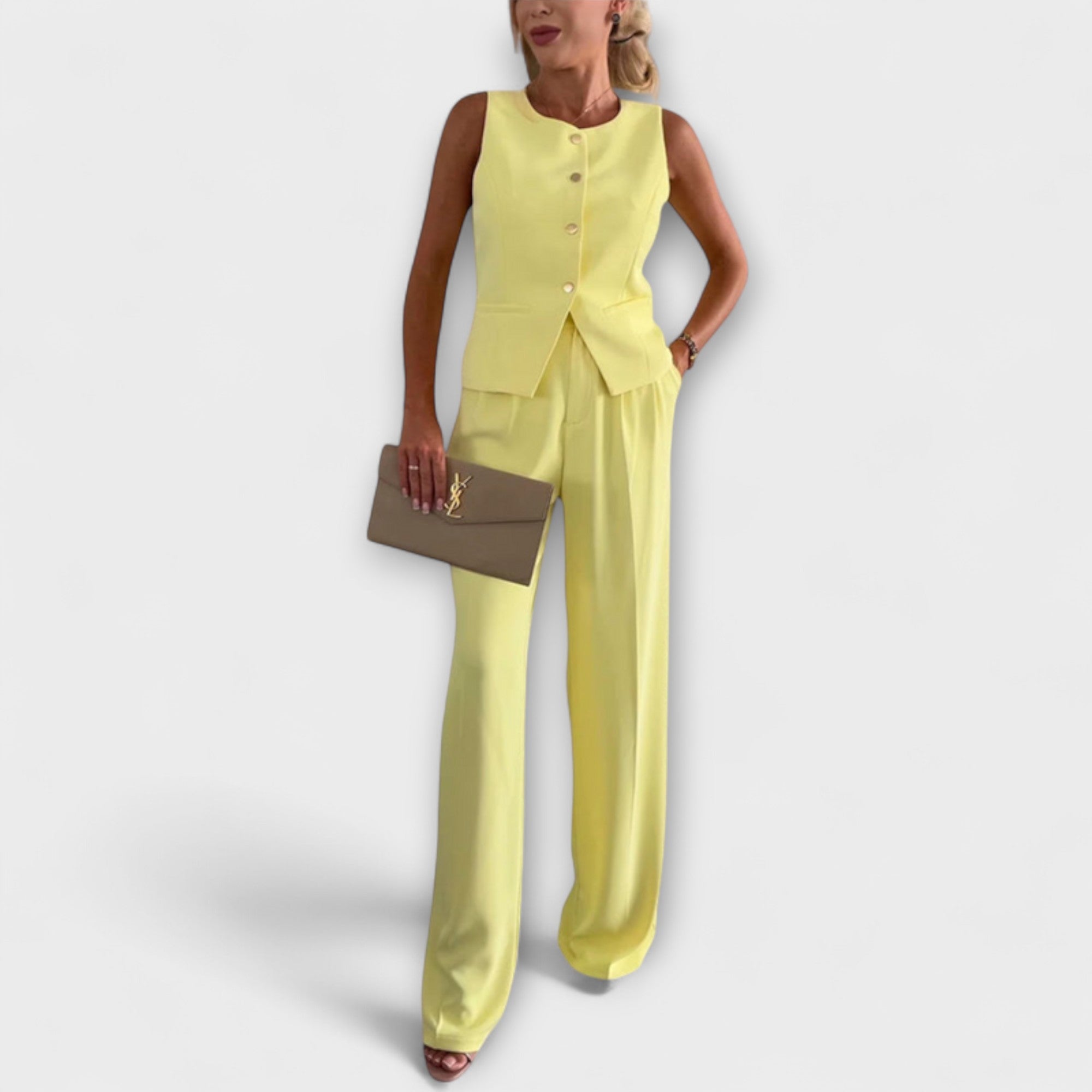 Wilhelmina – Elegantní komplet kalhot a topu bez rukávů