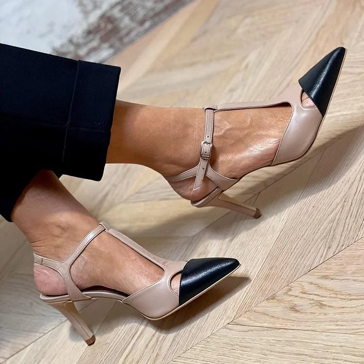 Dvoubarevné lodičky s páskem do T Parisian Chic | Emma Olivia Signature
